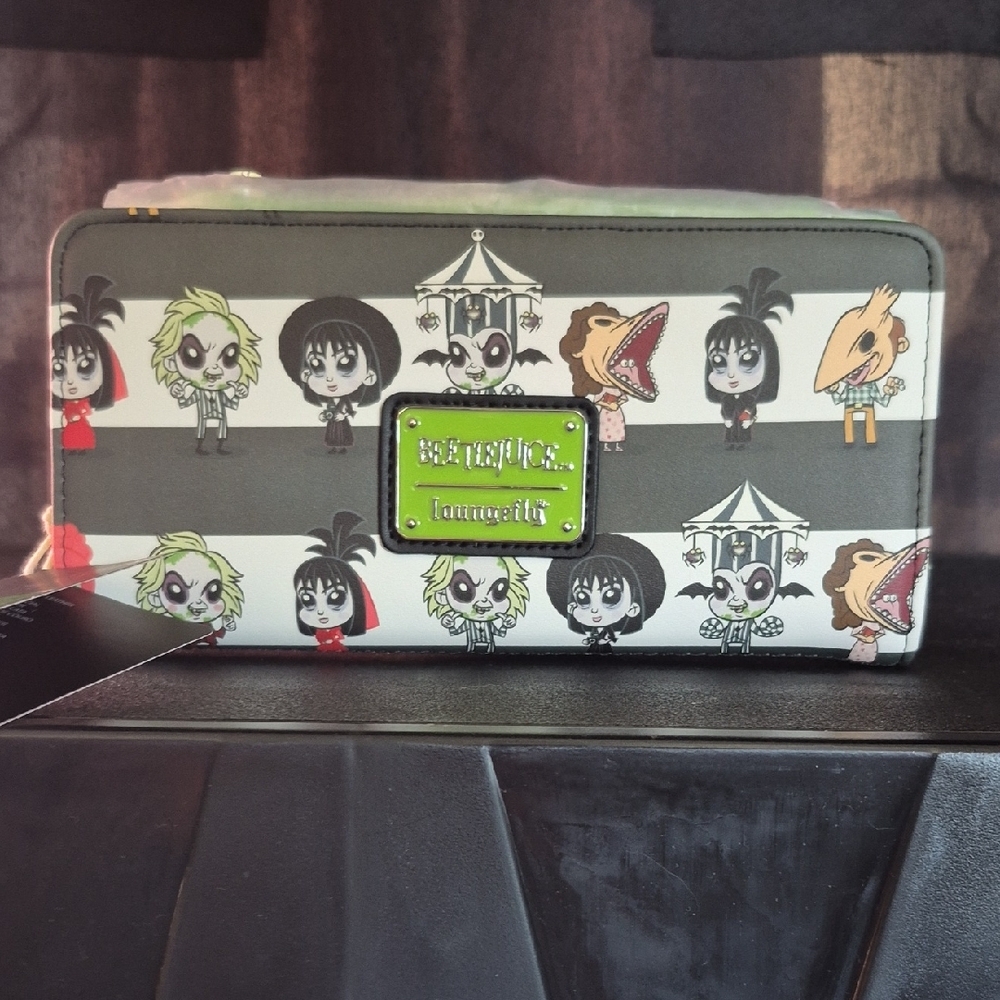 Loungefly Beetlejuice Character Wallet - Black, White, Green